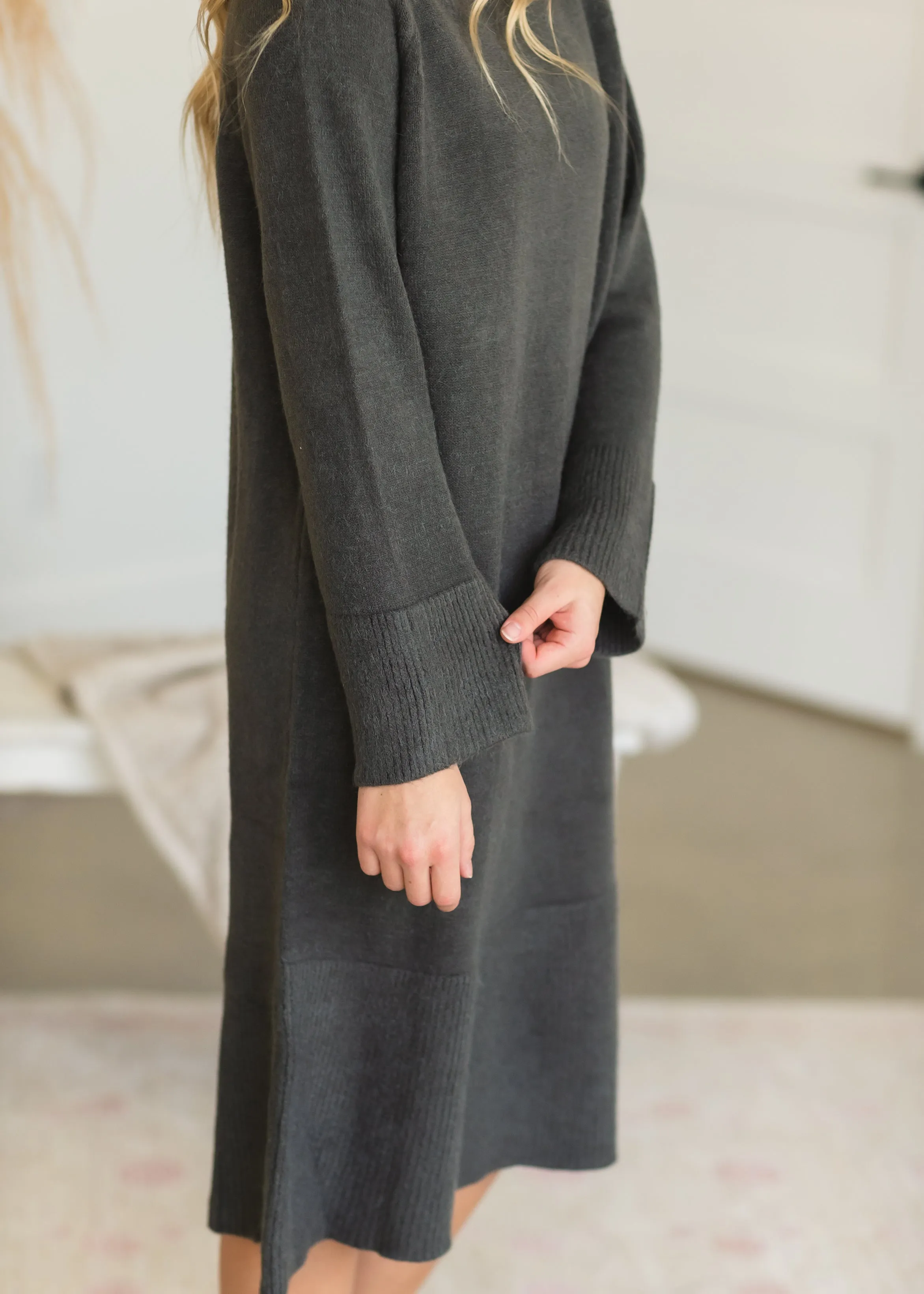 Gray Turtleneck Sweater Dress - FINAL SALE