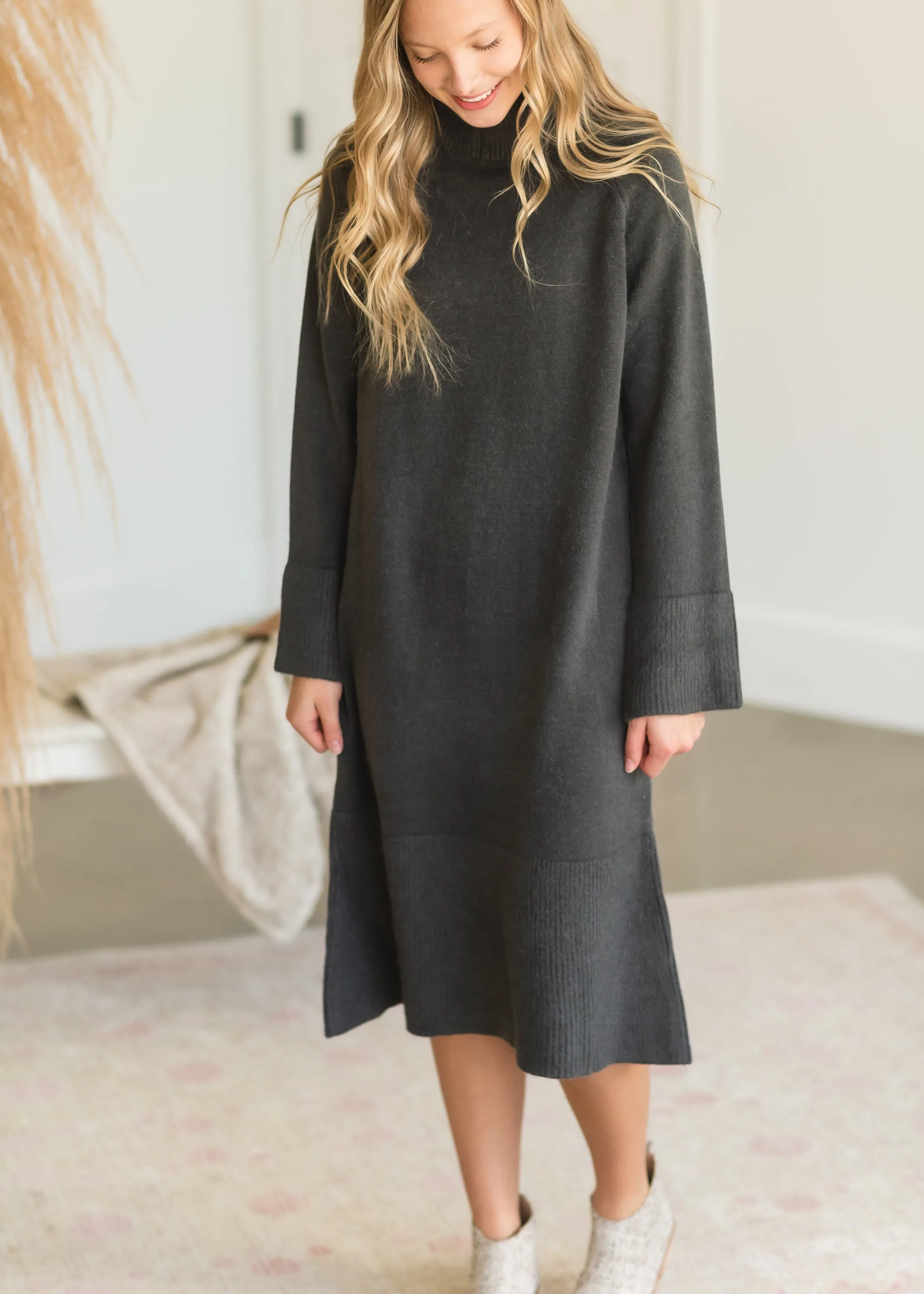 Gray Turtleneck Sweater Dress - FINAL SALE