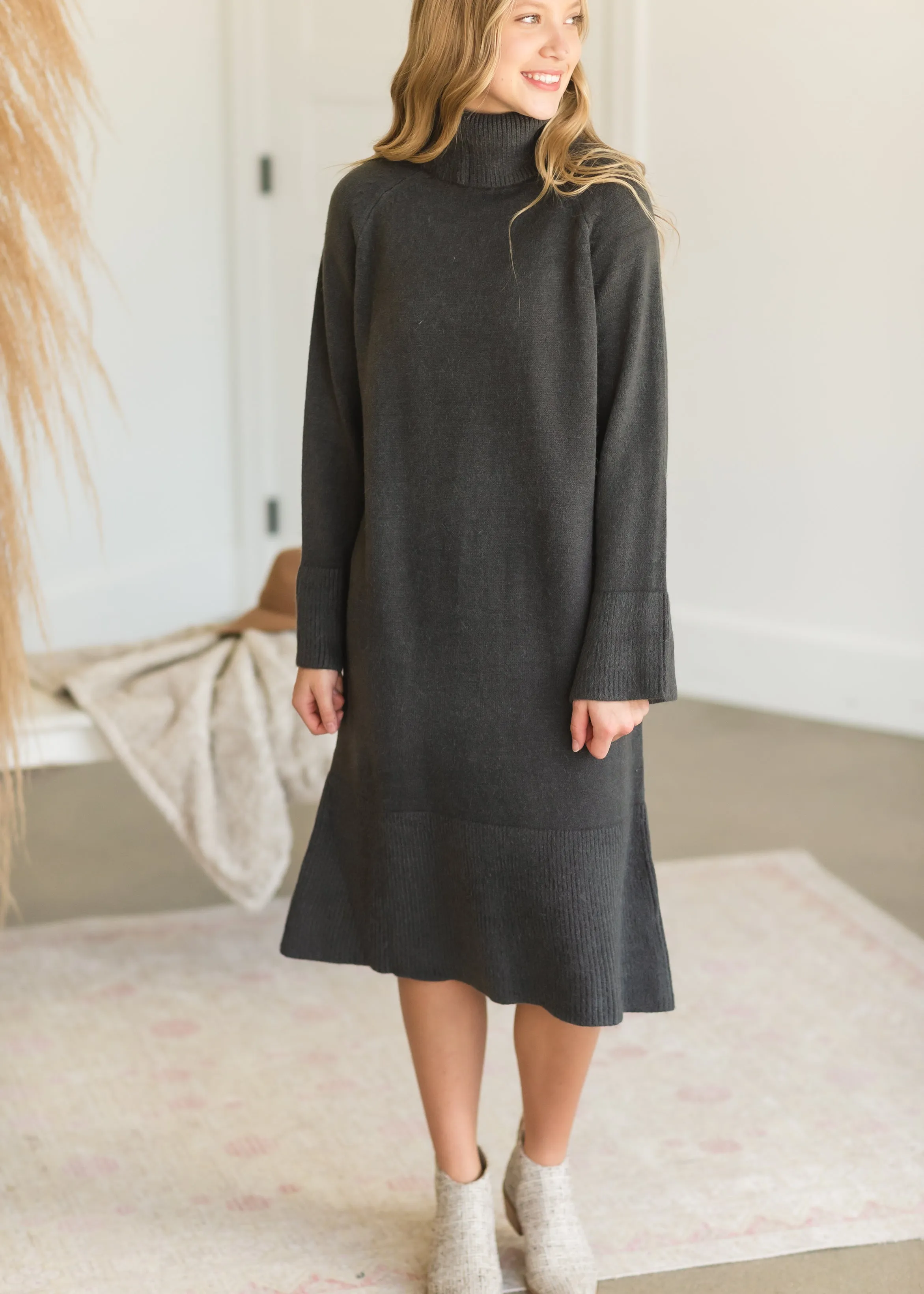 Gray Turtleneck Sweater Dress - FINAL SALE