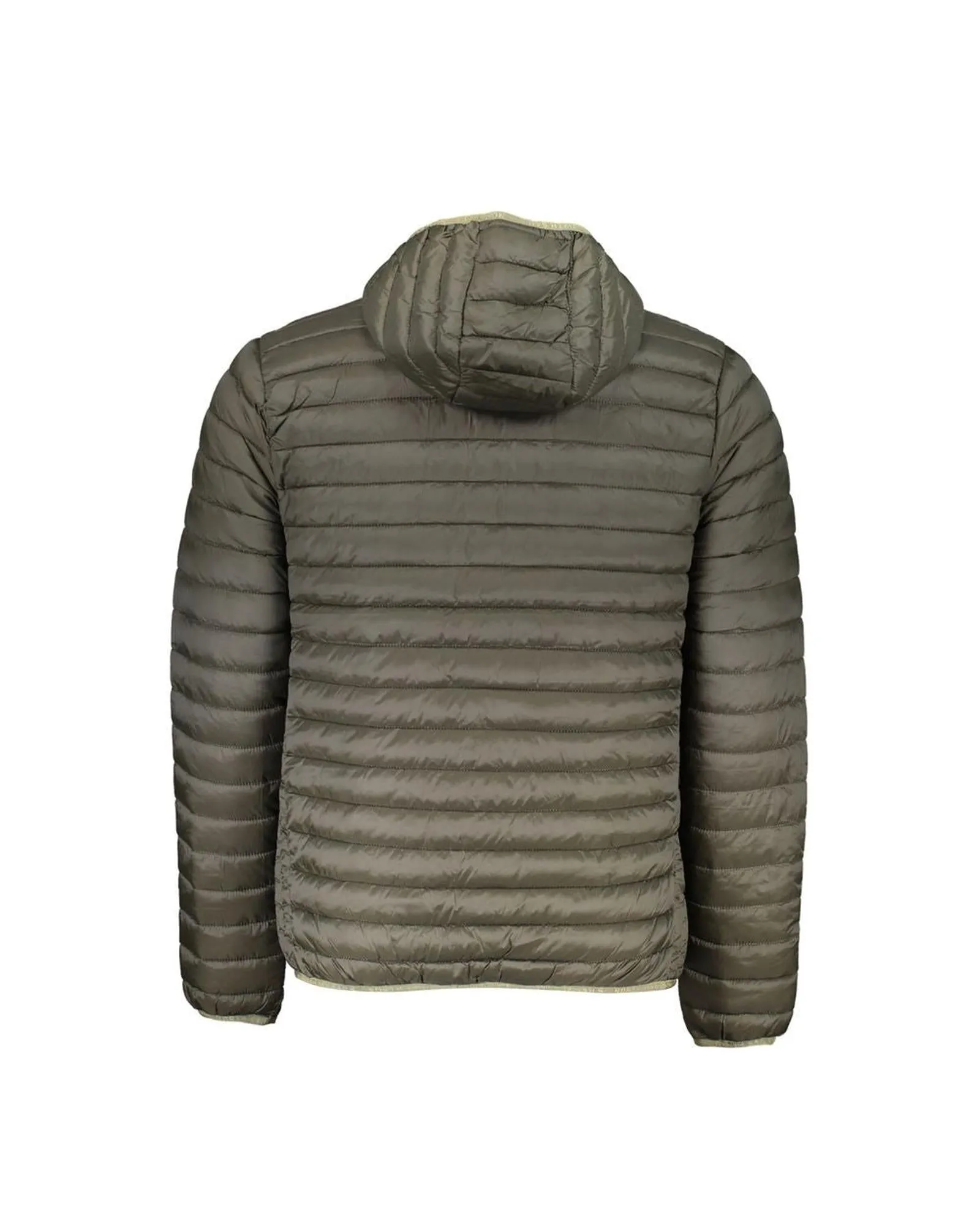 Green Hooded Polyamide Jacket for Men