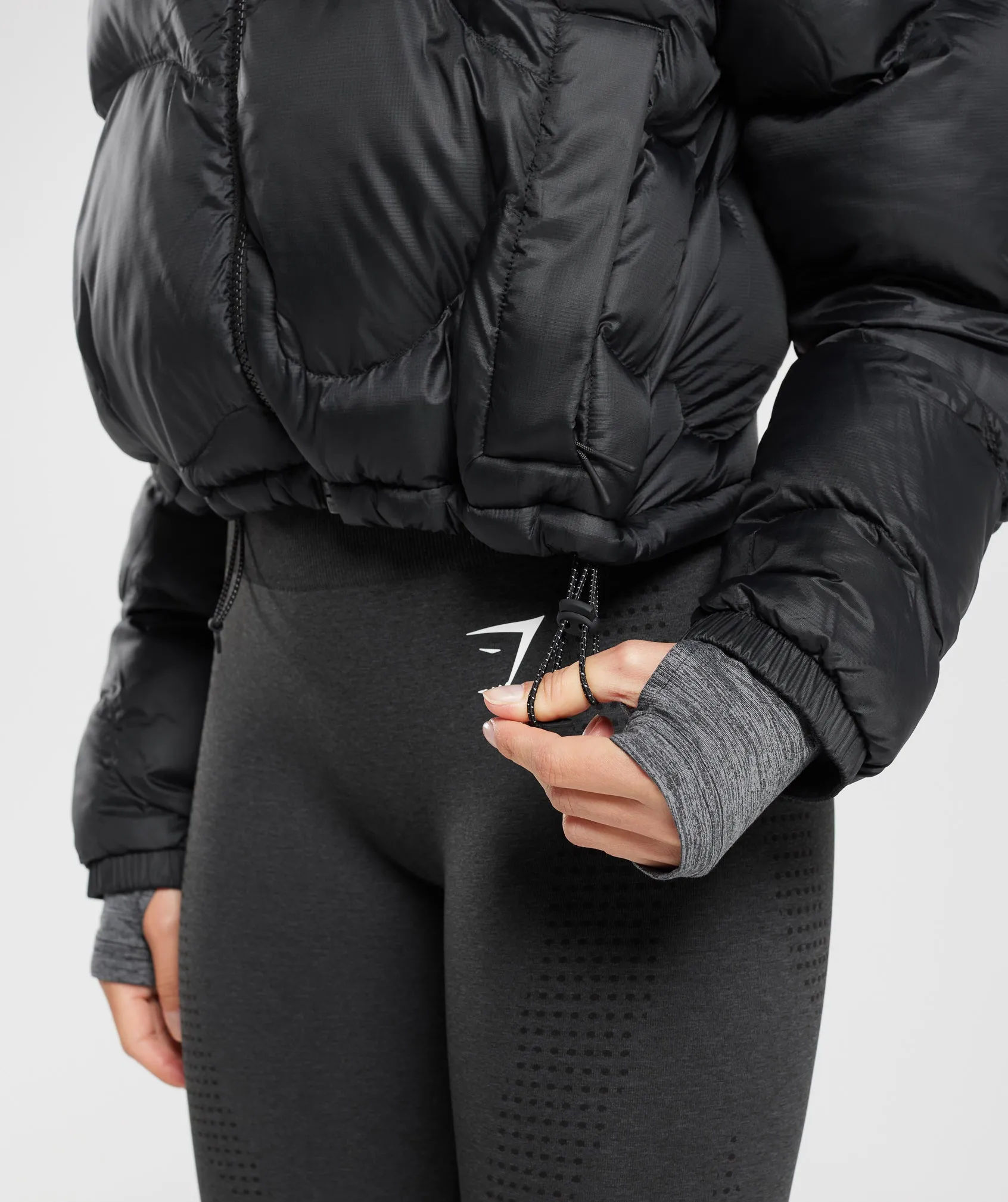 Gymshark Hull Midi Puffer Jacket - Black