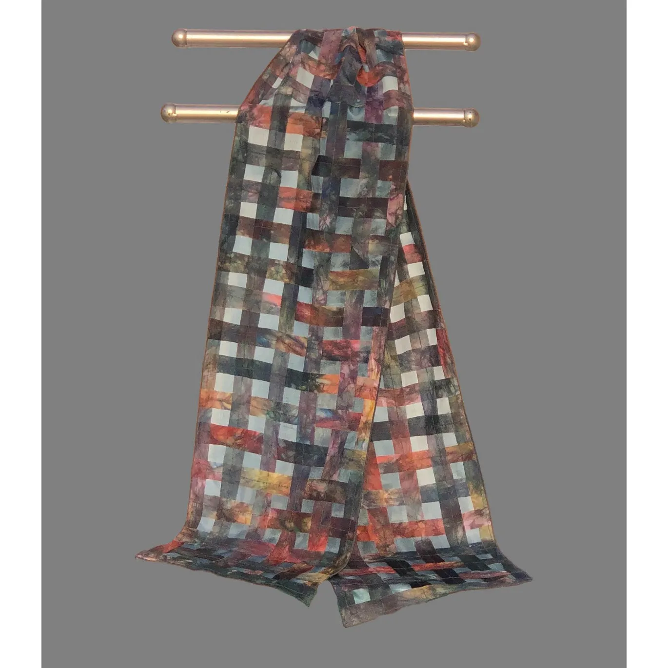 Hand Dyed Silk Woven Scarf in Multi Colors WS906b by Cathayana