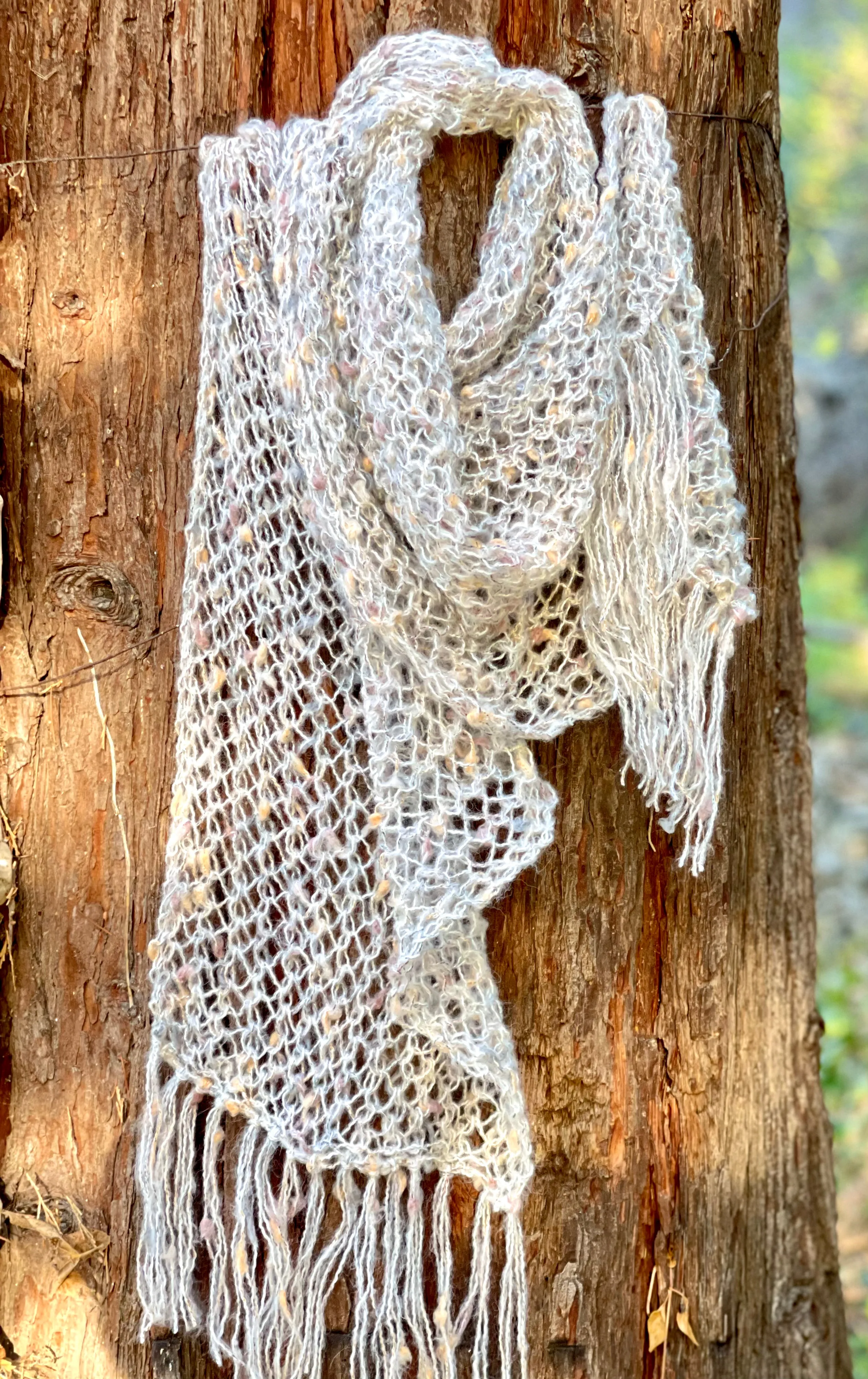 Hand Openwork Knitted Scarf for Women