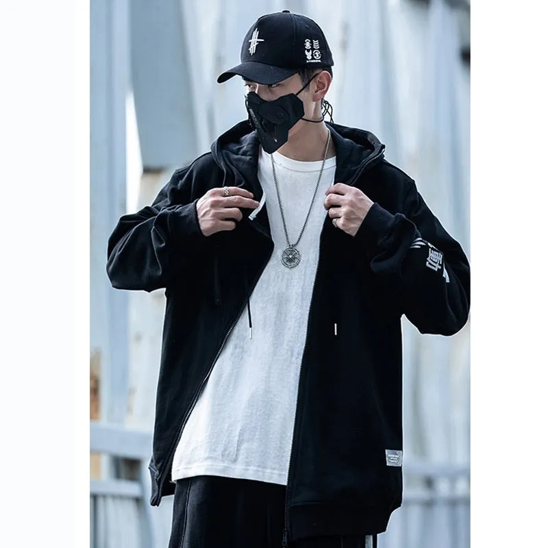 Hip Hop Streetwear Hoodies Diagonal Zipper Design Jacket Coat Women Harajuku Cotton Loose Outwear Sweat Shirt Zipper Black