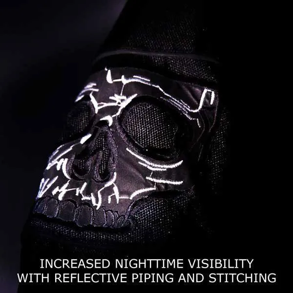 HMM1535 Men's Textile Jacket with Embroidered Reflective Skulls