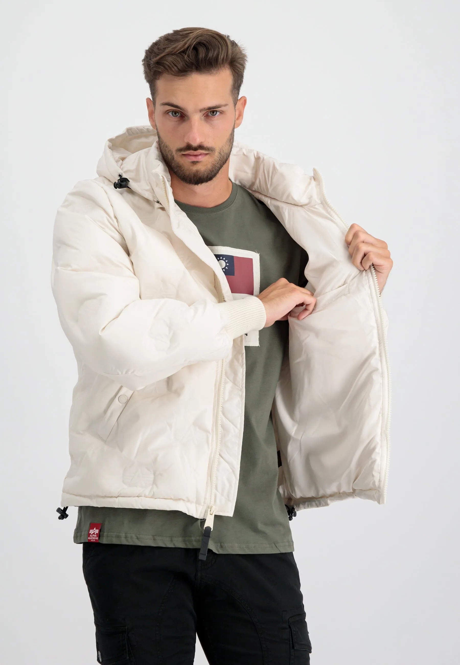 HOODED LOGO PUFFER