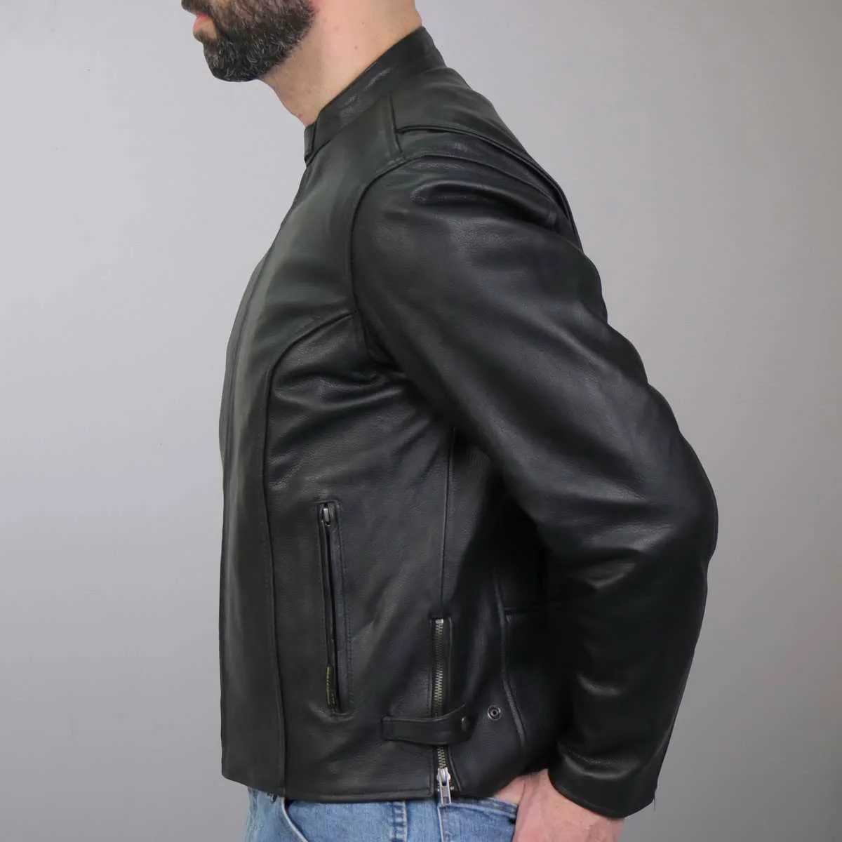 Hot Leathers JKM1027 Men’s Black ‘Carry and Conceal’ Leather Jacket