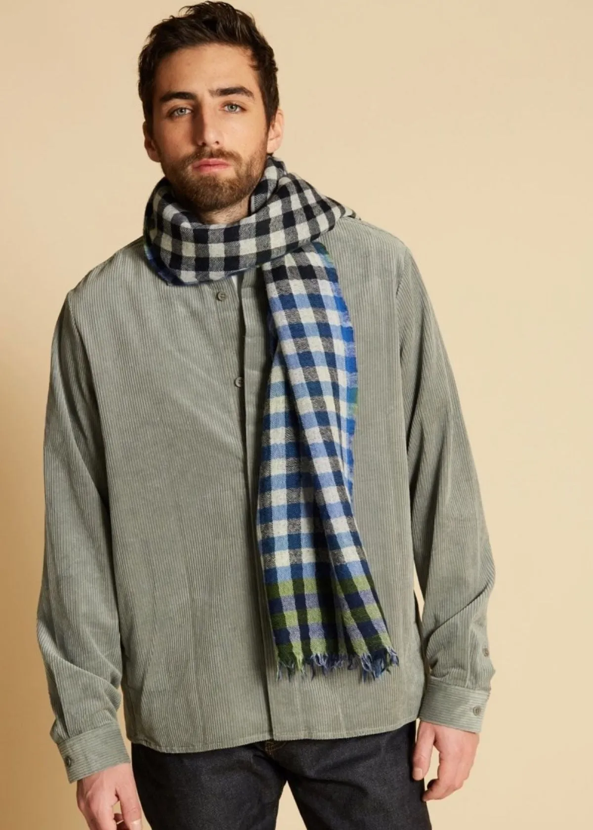 INOUI Milowe Green Wool Scarf