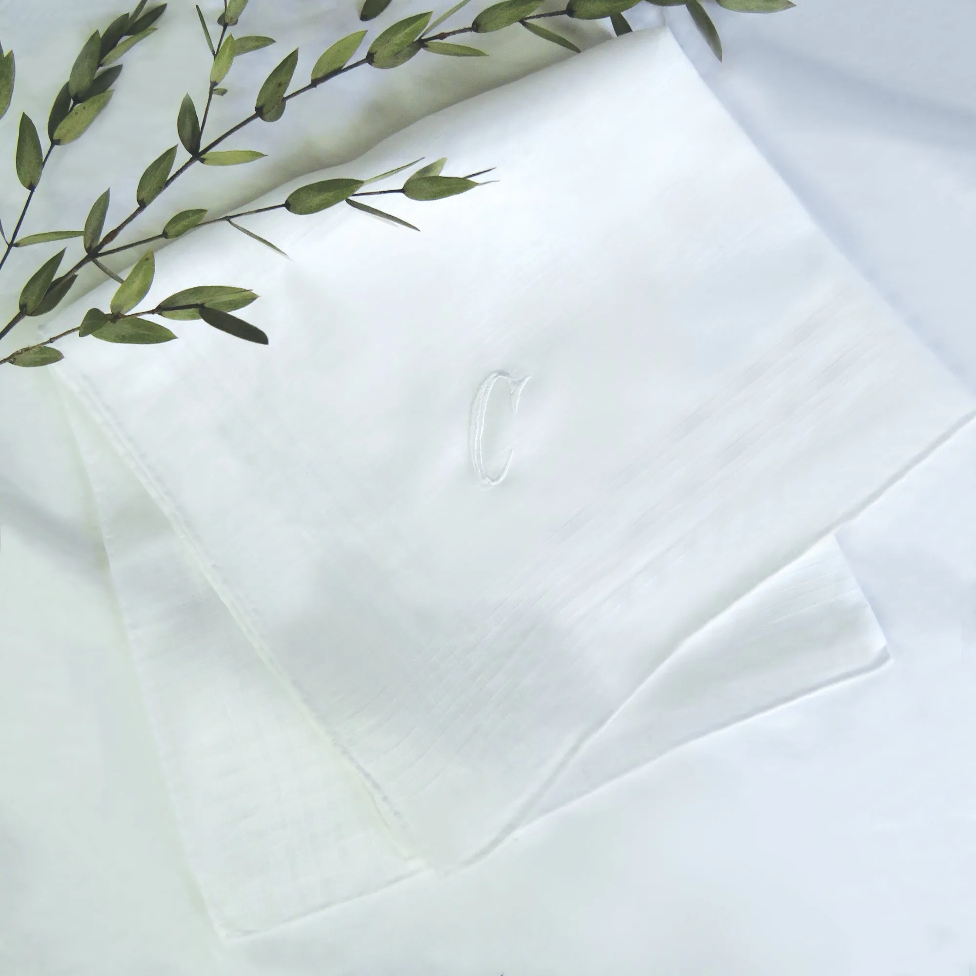 Irish Linen Gentlemen's Personalised Embroidered Handkerchief