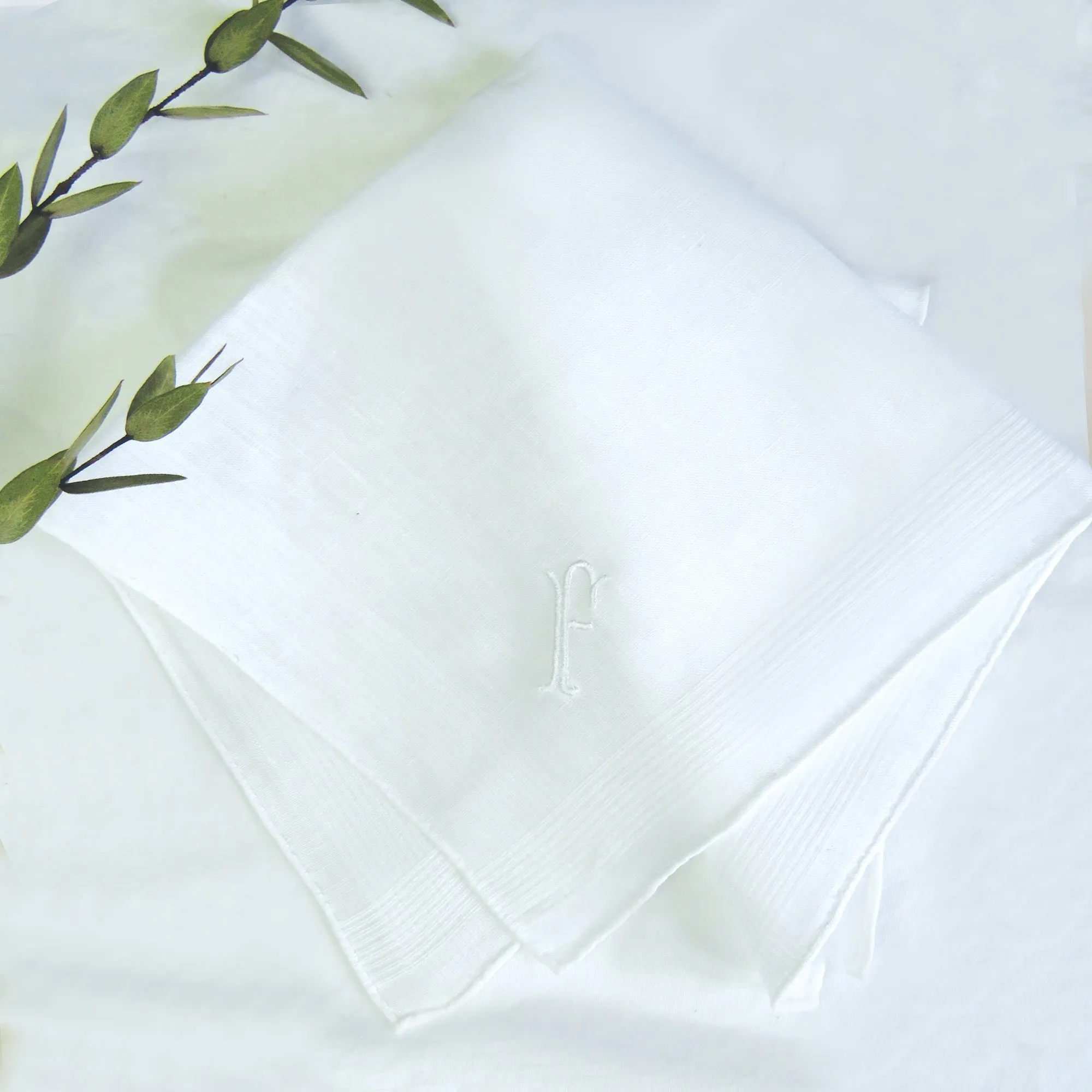 Irish Linen Gentlemen's Personalised Embroidered Handkerchief