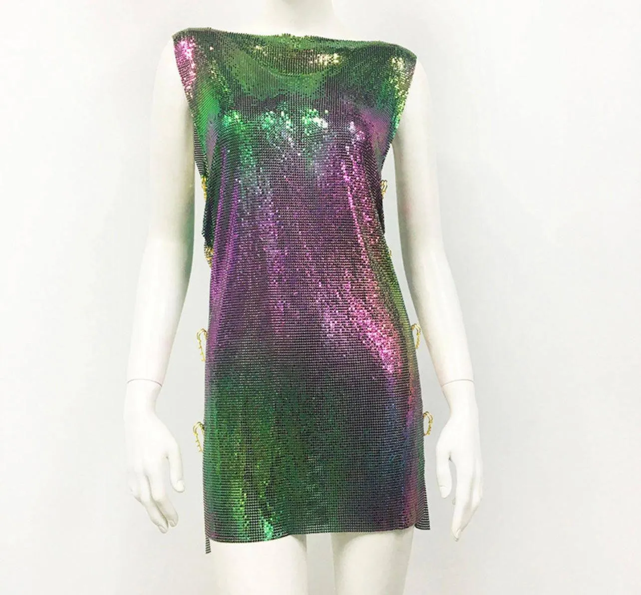 Isabelle Metallic Pin Mini Dress