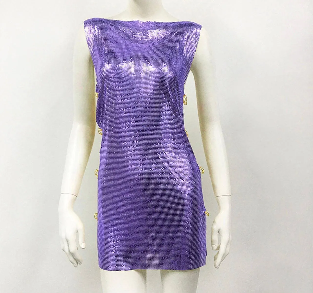 Isabelle Metallic Pin Mini Dress