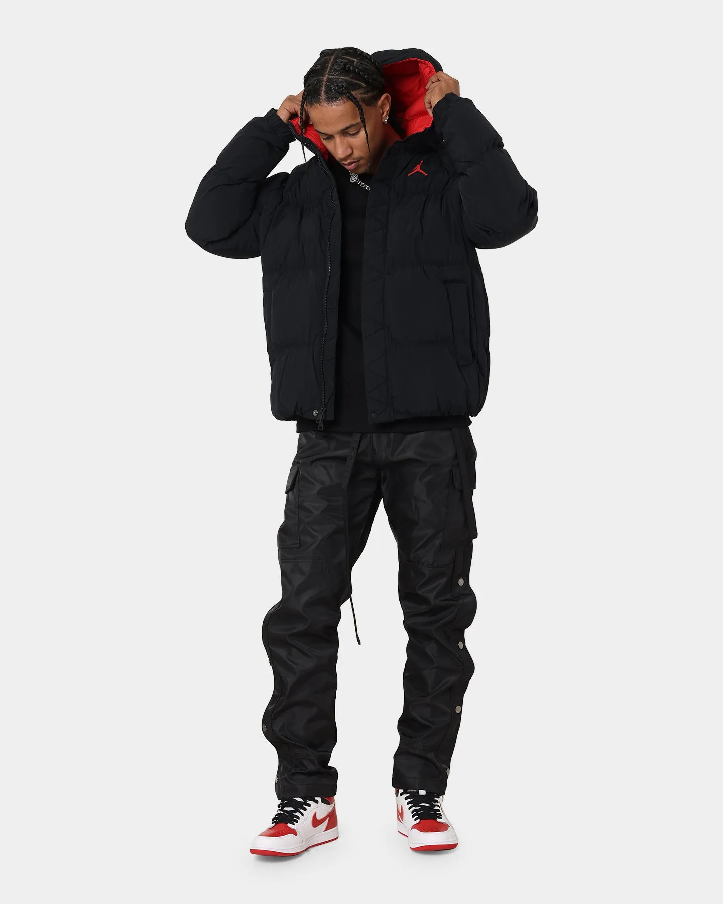 Jordan Essential Puffer Jacket Black/Fire Red