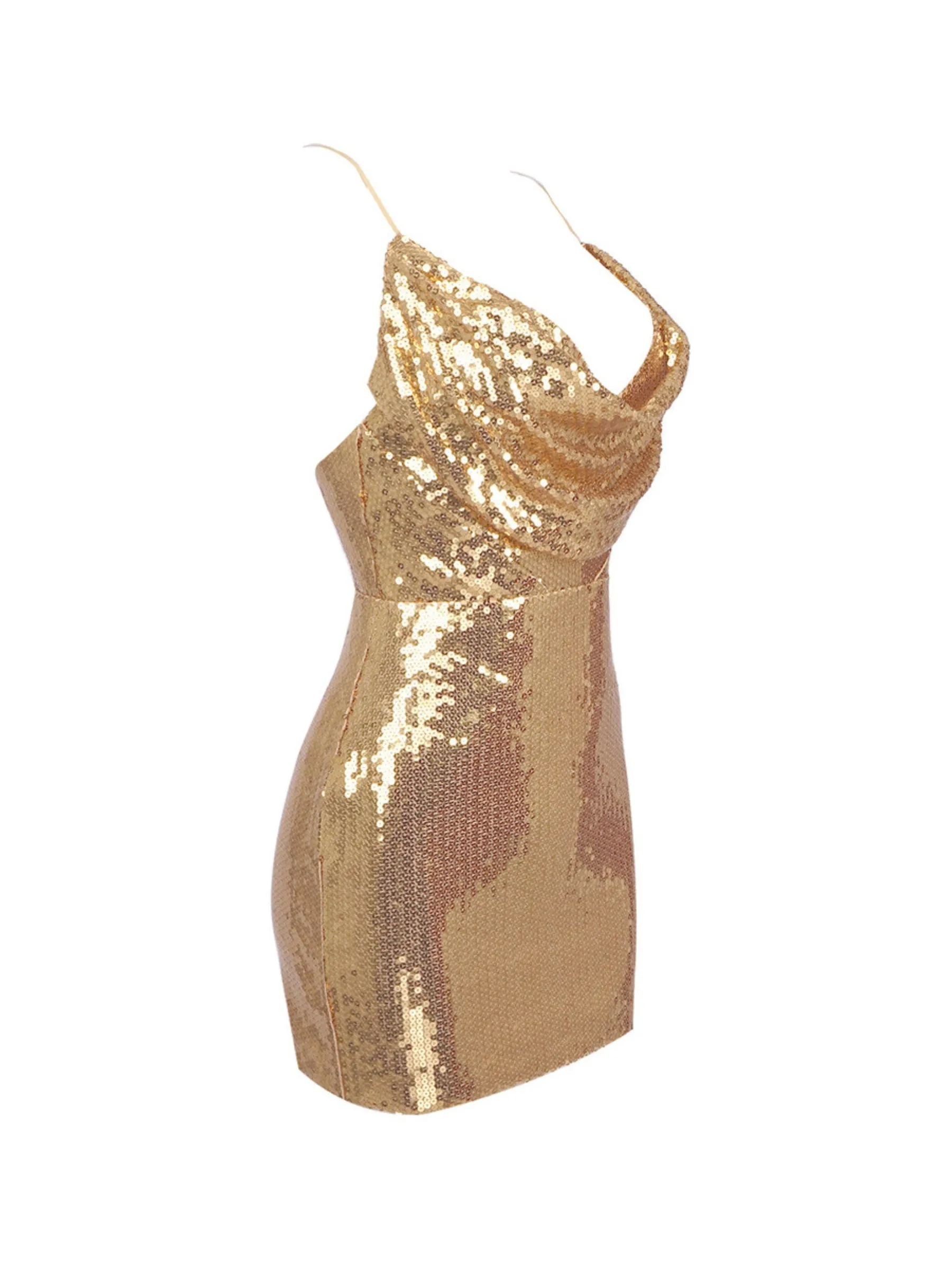 Joud Gold Sequin Mini Dress