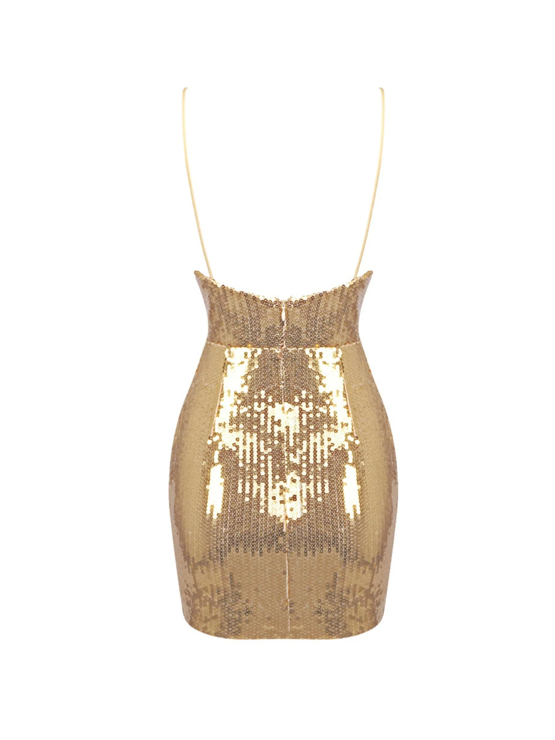 Joud Gold Sequin Mini Dress