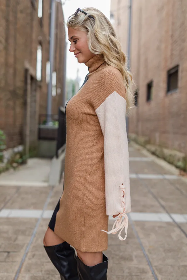 Just For Today Neutral Colorblock Sweater Dress FINAL SALE