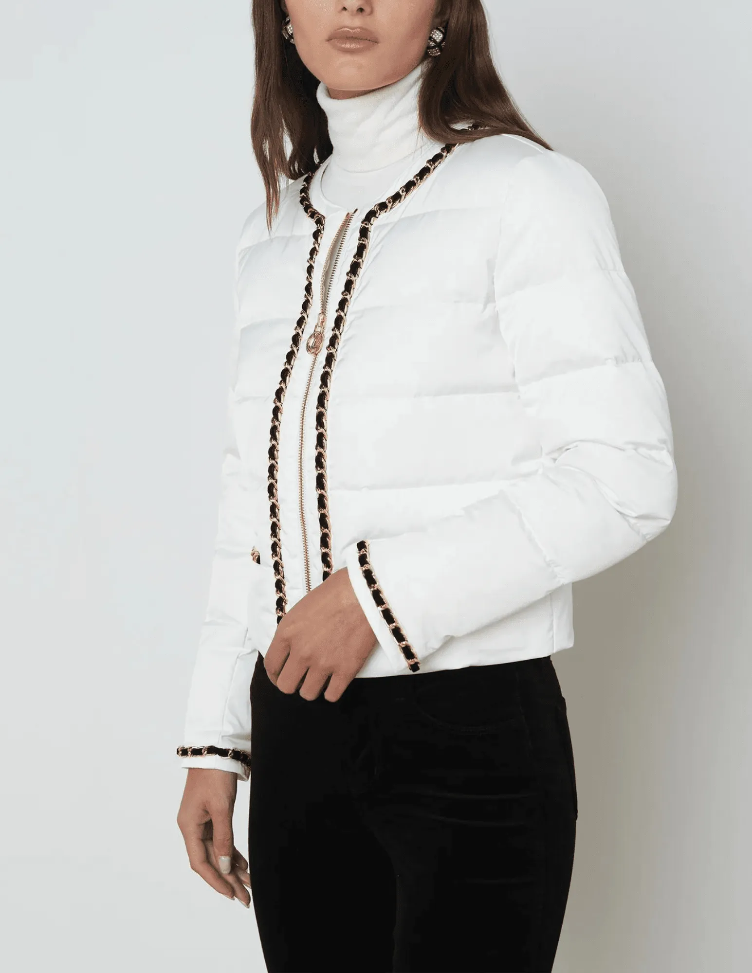 L'Agence Crest Down Chain Trim Jacket