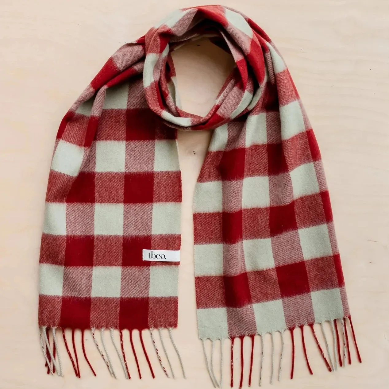 Lambswool Scarf - Red Gingham