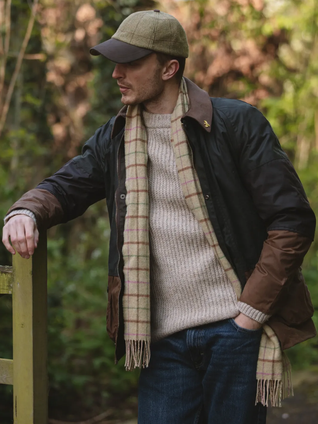 Landowner Tri-Colour Wax Walking Jacket - Forest