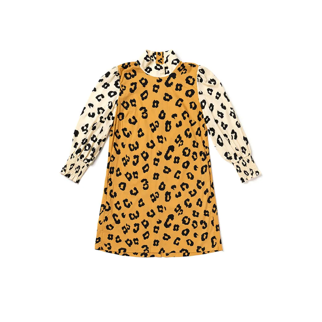 Long Sleeve Mod Dress - Cheetah