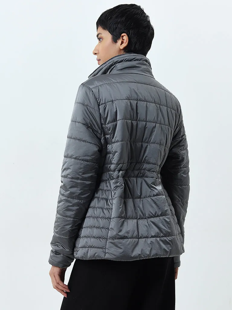 LOV Grey Quilted Puffer Jacket