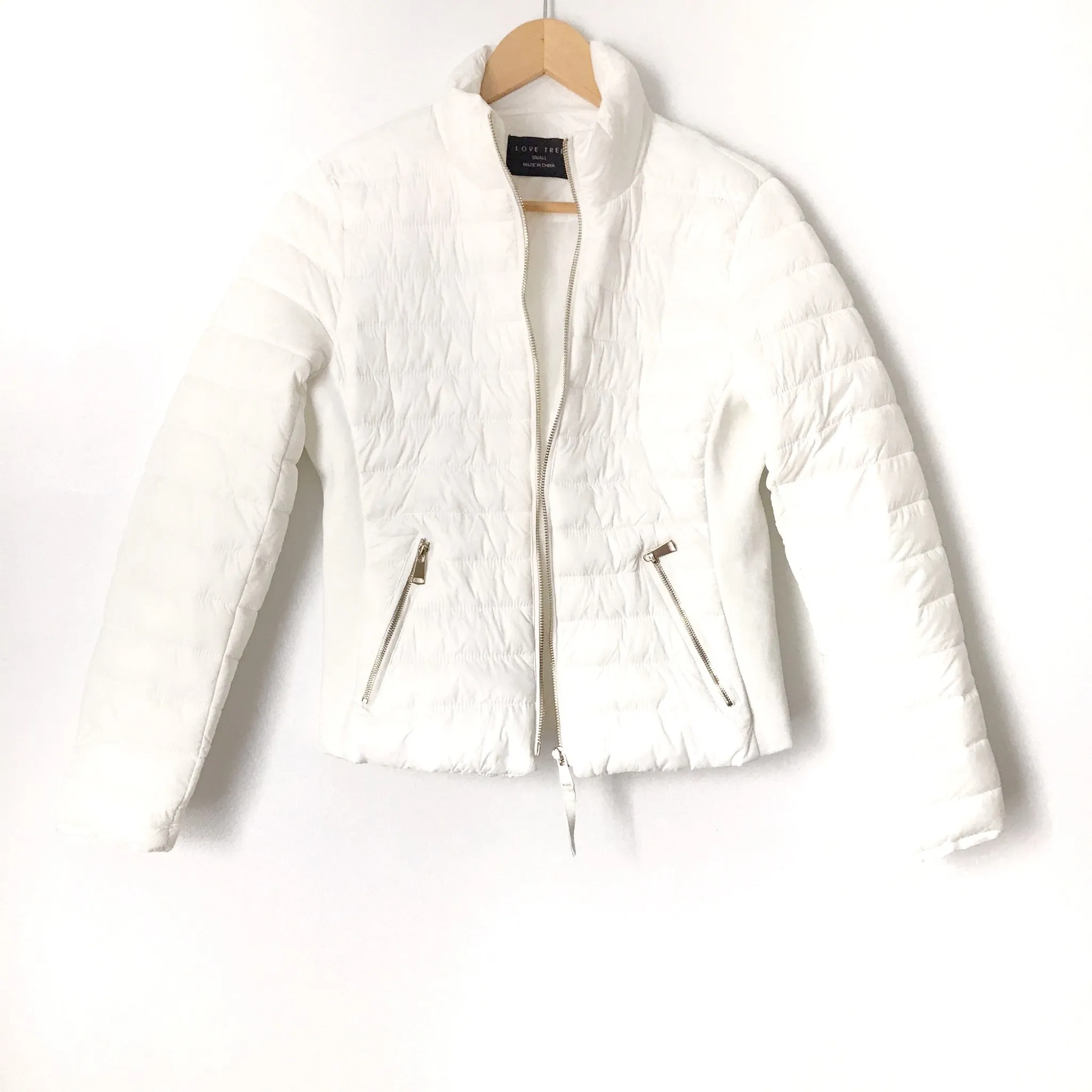 Love Tree White Puffer Jacket- Size S