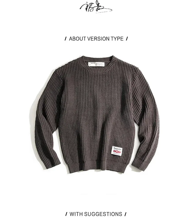 Men fall thick round neck knit sweater