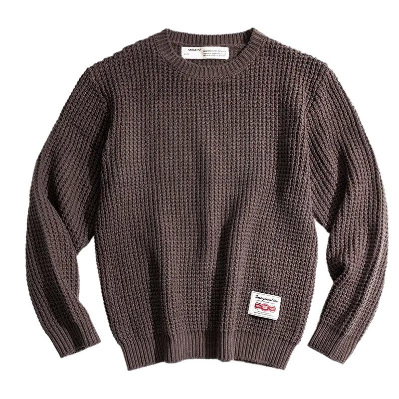 Men fall thick round neck knit sweater