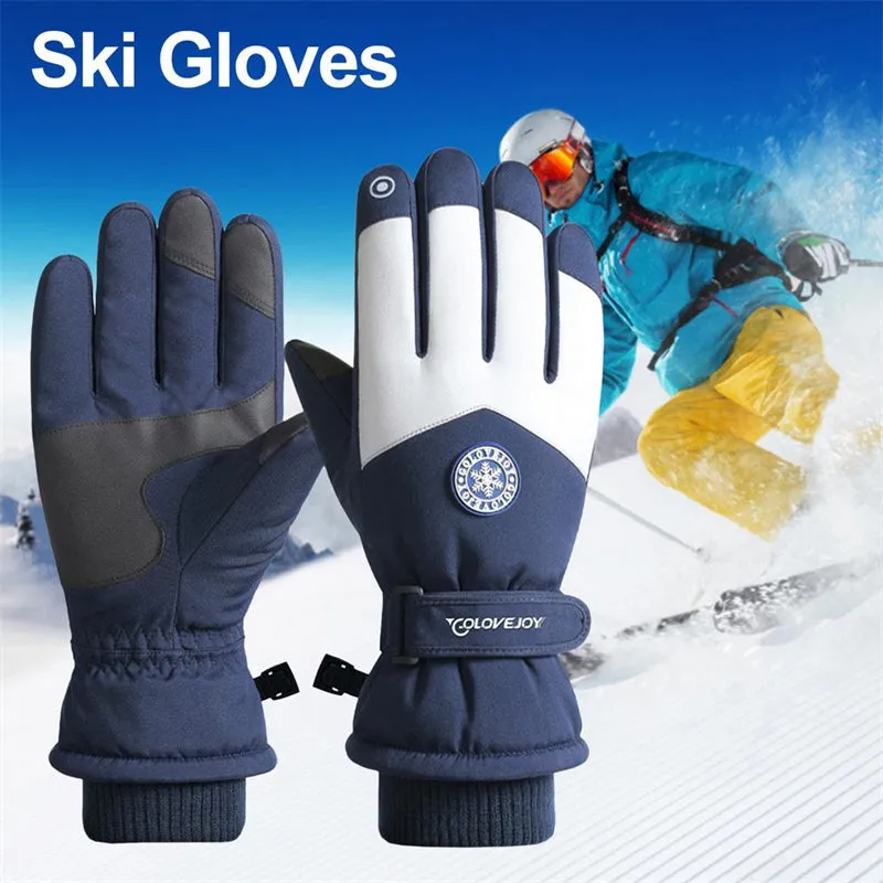 Men Women Winter Windproof Non-slip Warm Touch Screen Ski Gloves