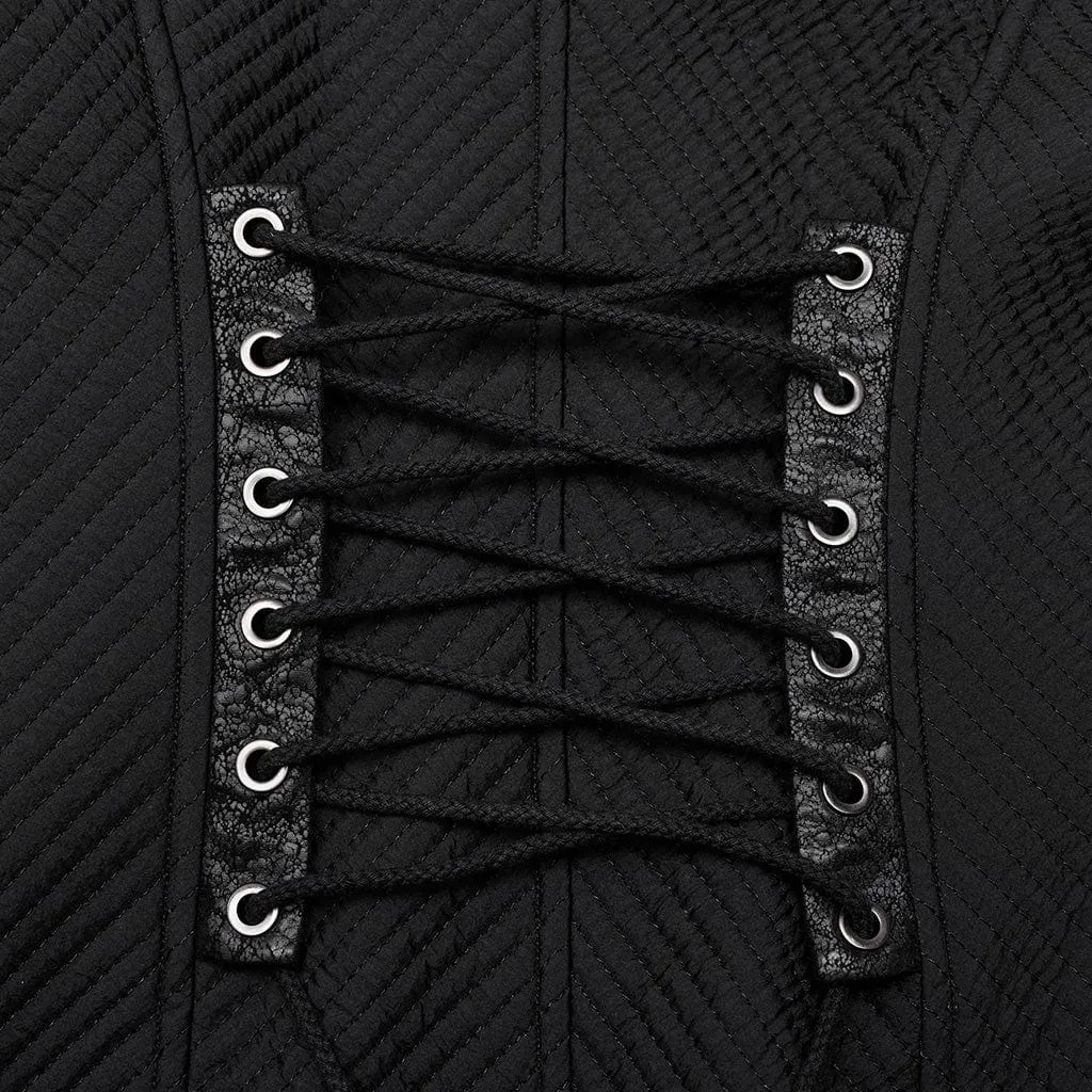 Men's Gothic Stand Collar Splice Strappy Coat