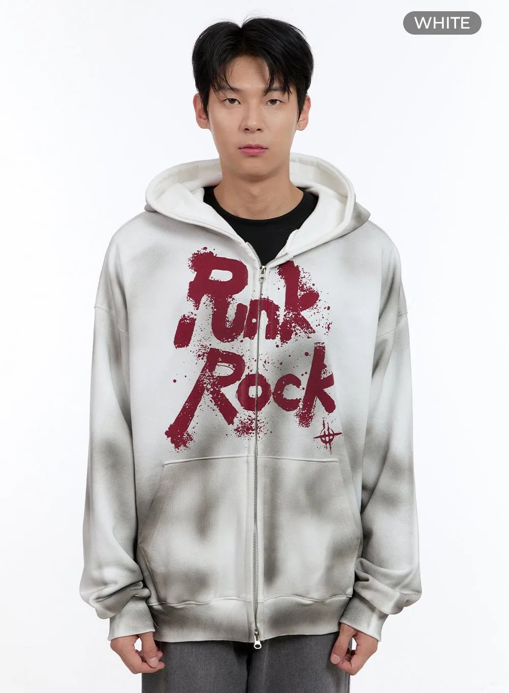 Men's Oversized Punk Rock Hoodie Jacket IG427