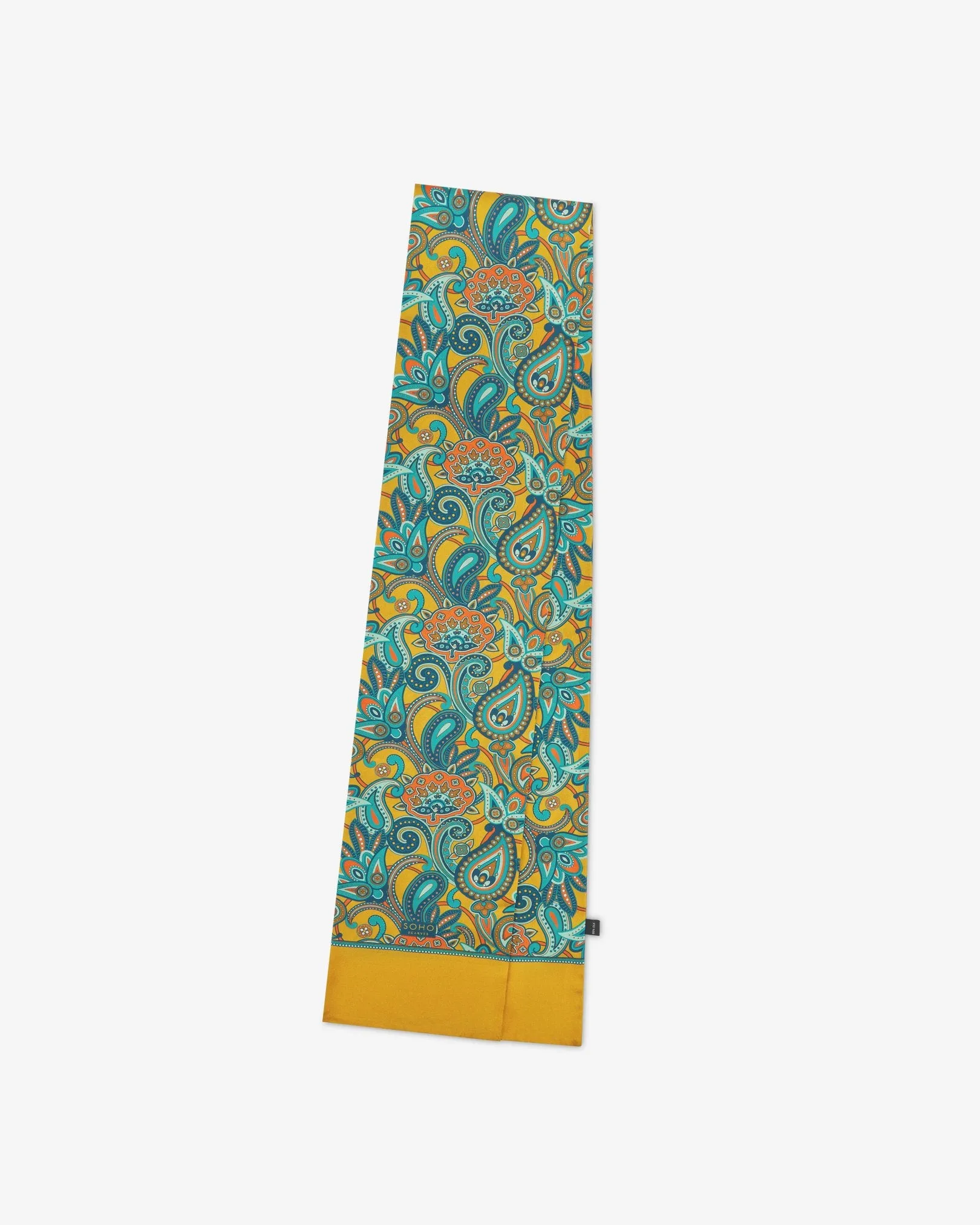 Men's Silk Paisley Scarf in Gold - The Windermere