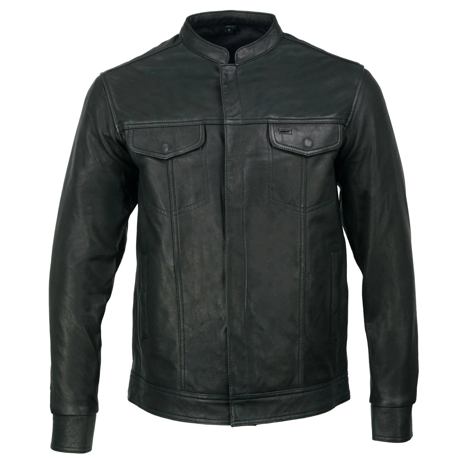 Milwaukee Leather MLM1604 Men's Naked Goatskin Leather Light Weight Motorcycle Rider Shirt Jacket for All Seasons