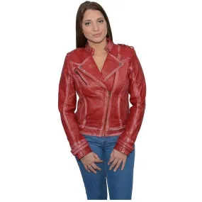 Milwaukee Leather Women's Maiden Red Premium Sheepskin Motorcycle