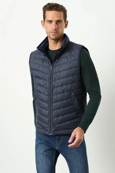 M.J. Bale Castello Reversible Gilet/Vest - Navy Grey