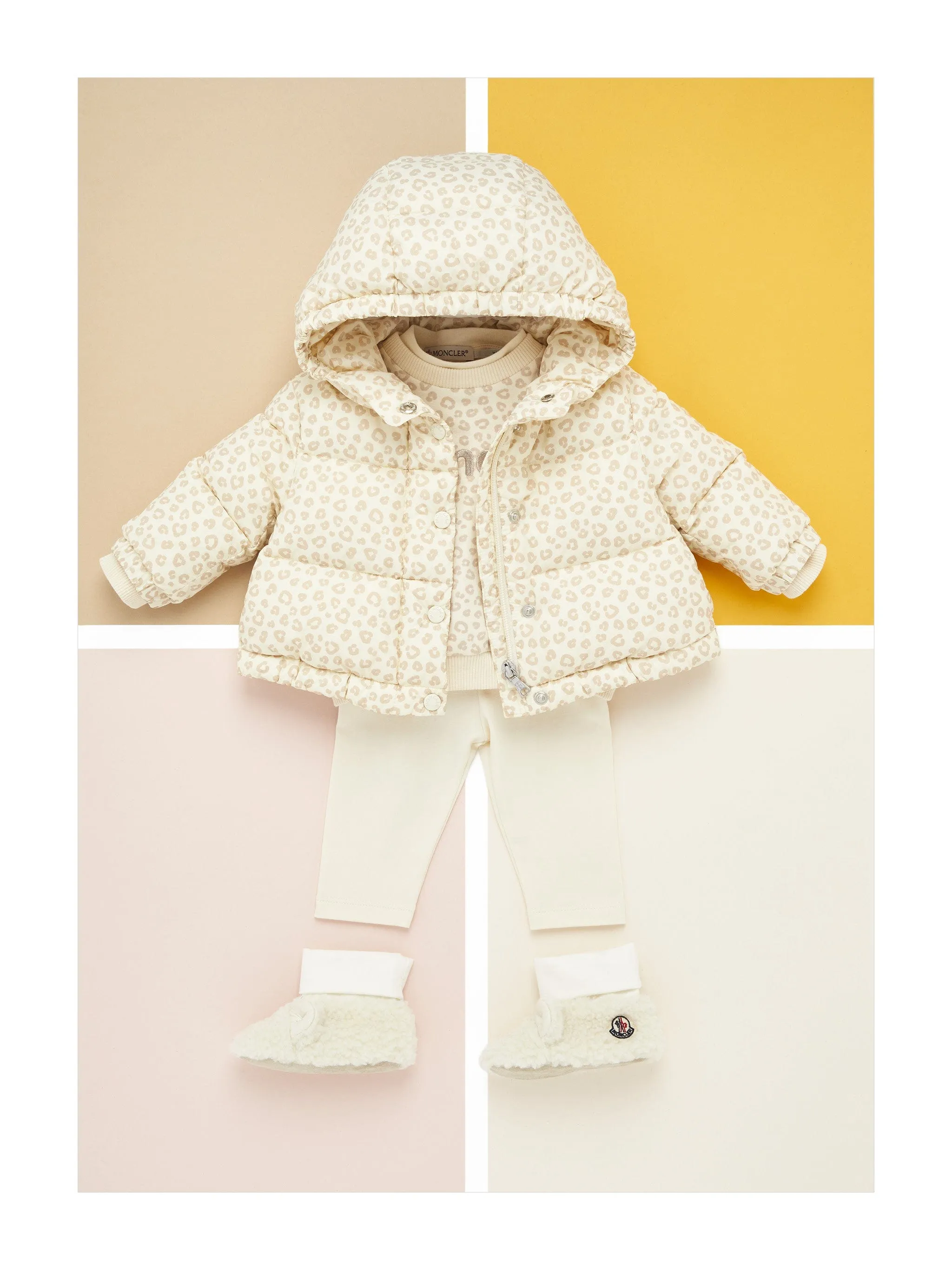 Moncler Enfant Baby Girls Down Padded Tessa Jacket in Beige