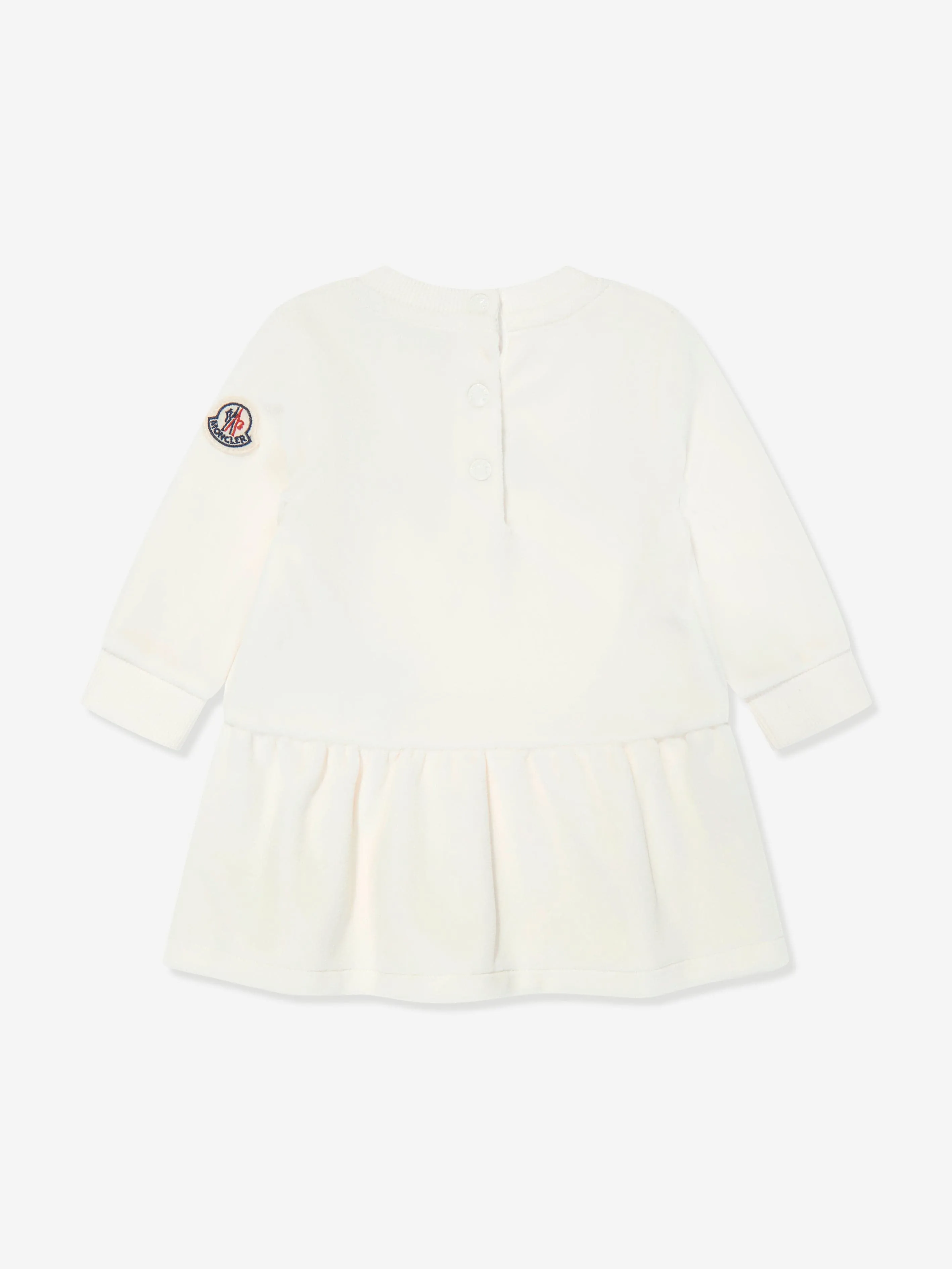 Moncler Enfant Baby Girls Logo Sweater Dress in Ivory