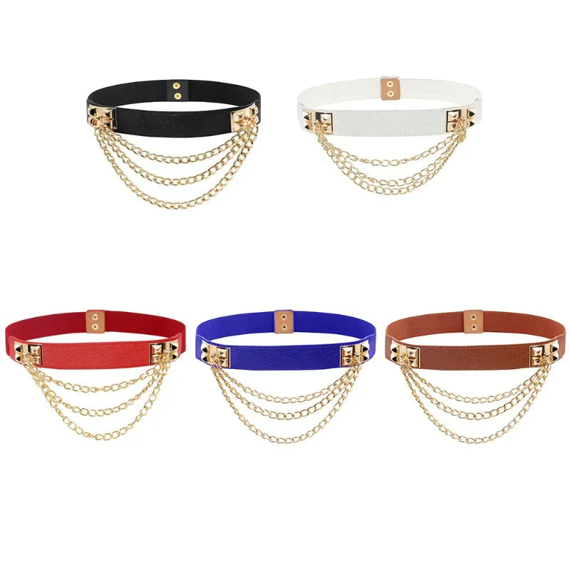 Multi-Layer Elastic Band Waist Belly Chain Belts