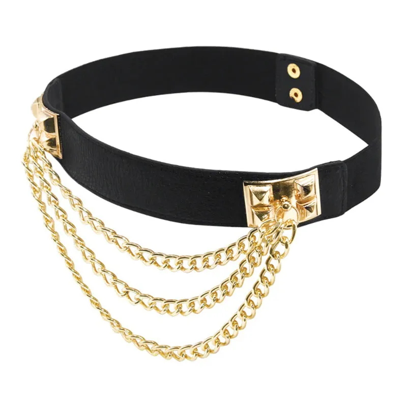 Multi-Layer Elastic Band Waist Belly Chain Belts