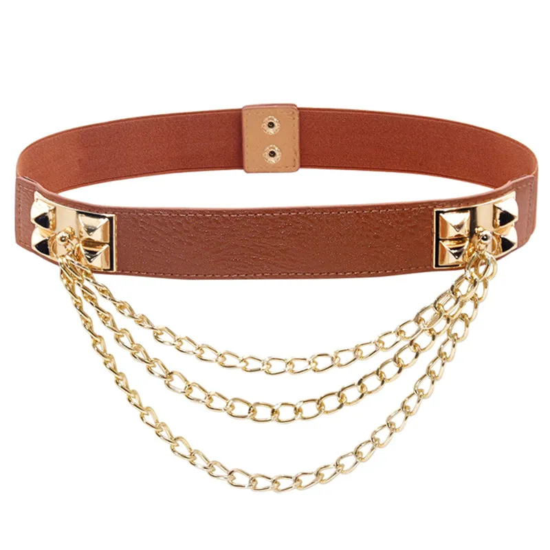 Multi-Layer Elastic Band Waist Belly Chain Belts