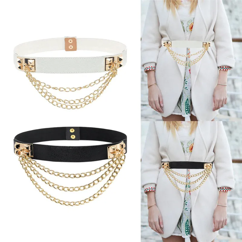 Multi-Layer Elastic Band Waist Belly Chain Belts