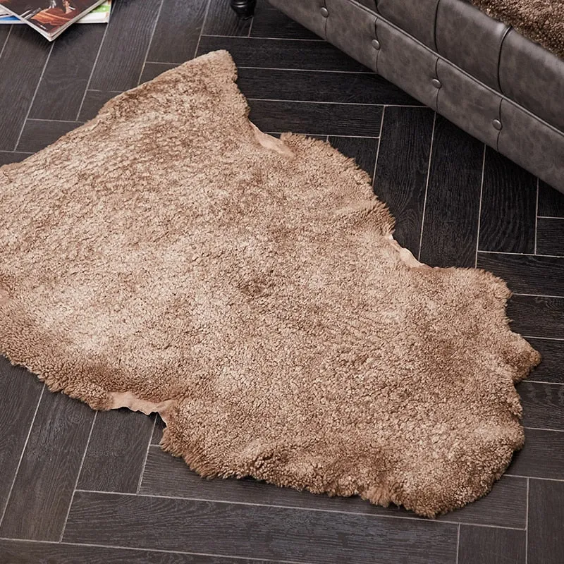 Natural Australia light brown sheepskin floor rug