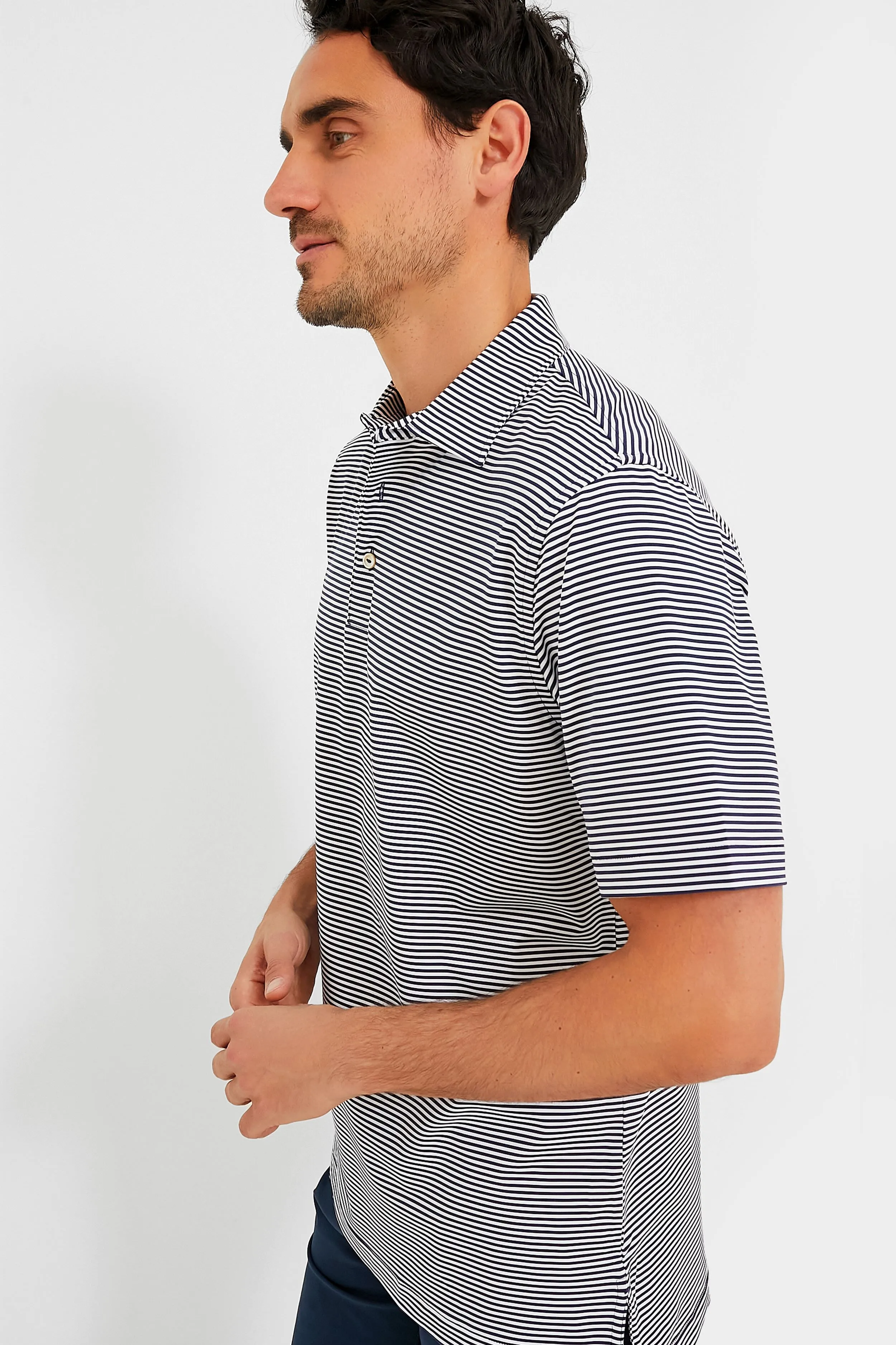 Navy Hales Performance Jersey Polo