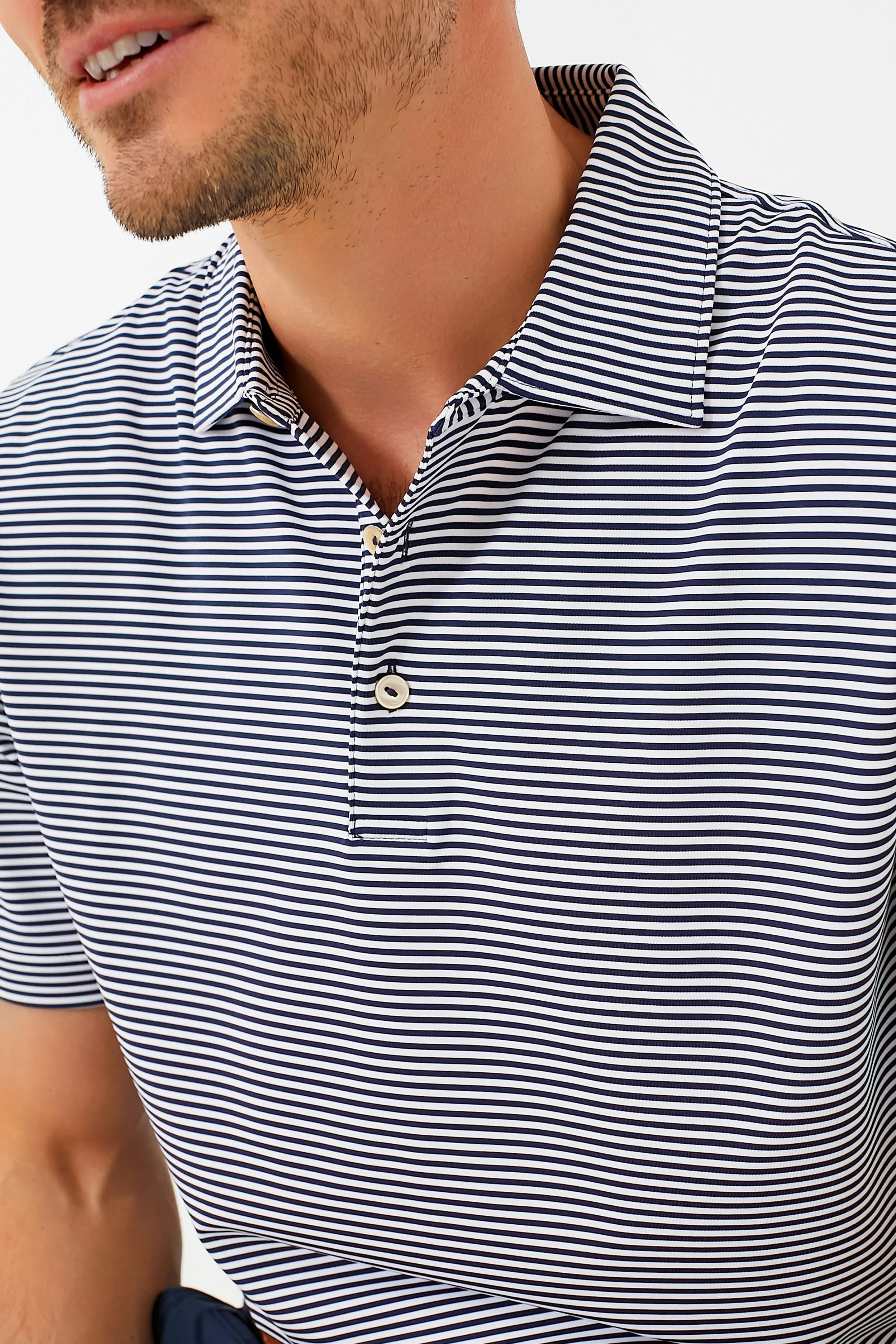 Navy Hales Performance Jersey Polo