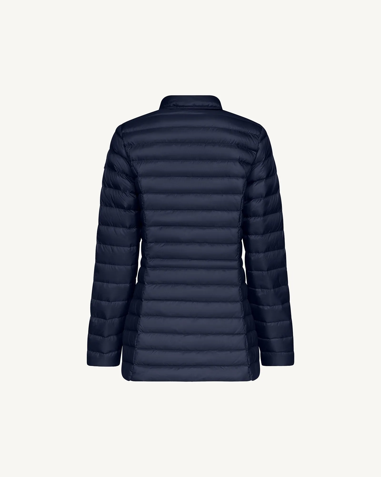 Navy Nour 2.0 mid-length hooded puffer jacket