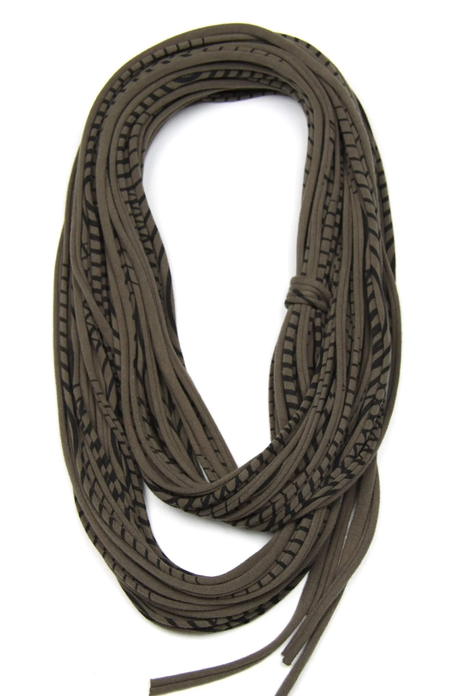 Necklush Infinity Scarf / Striped Military Green / Unisex