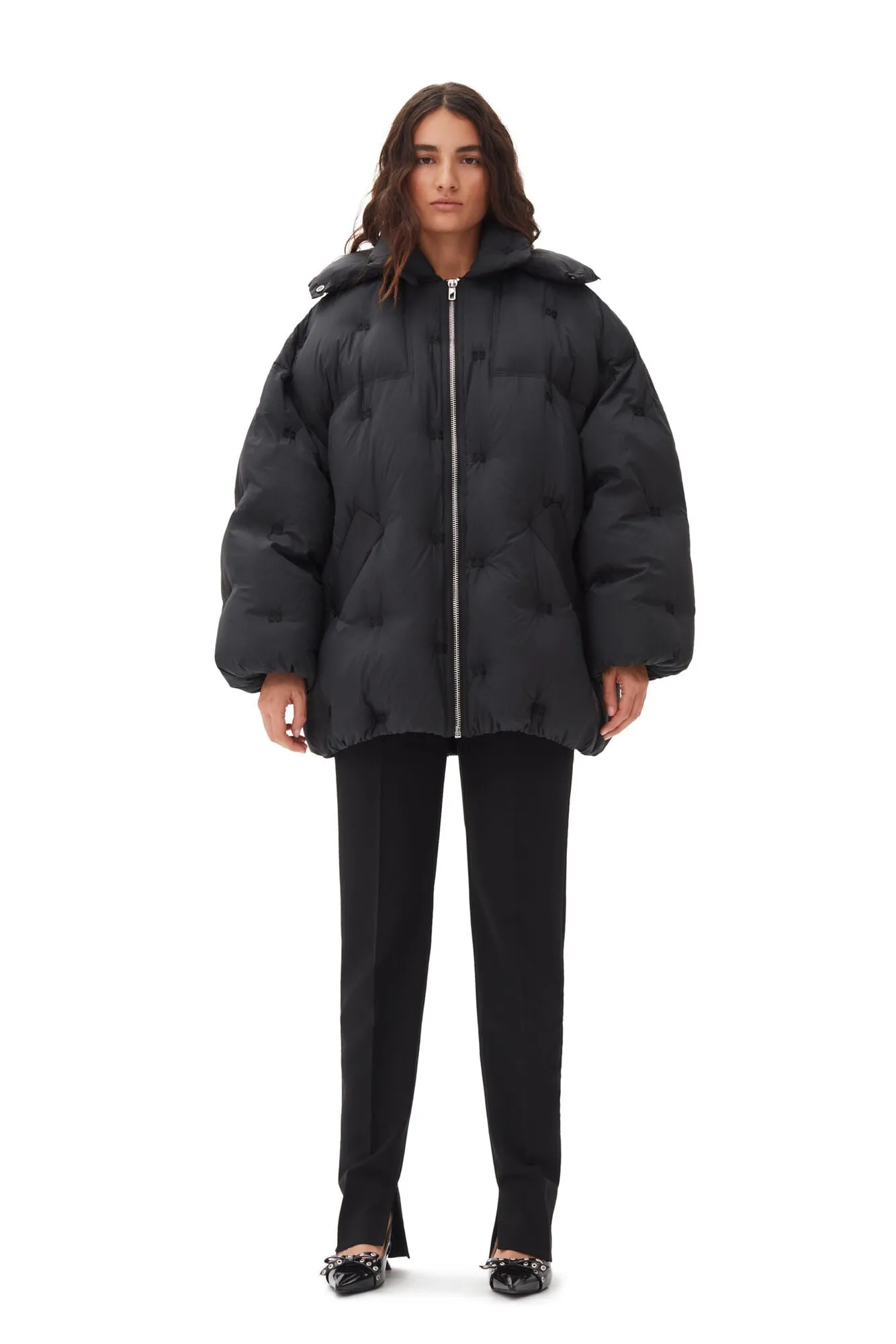 NYLON TECH PUFFER MIDI JACKET