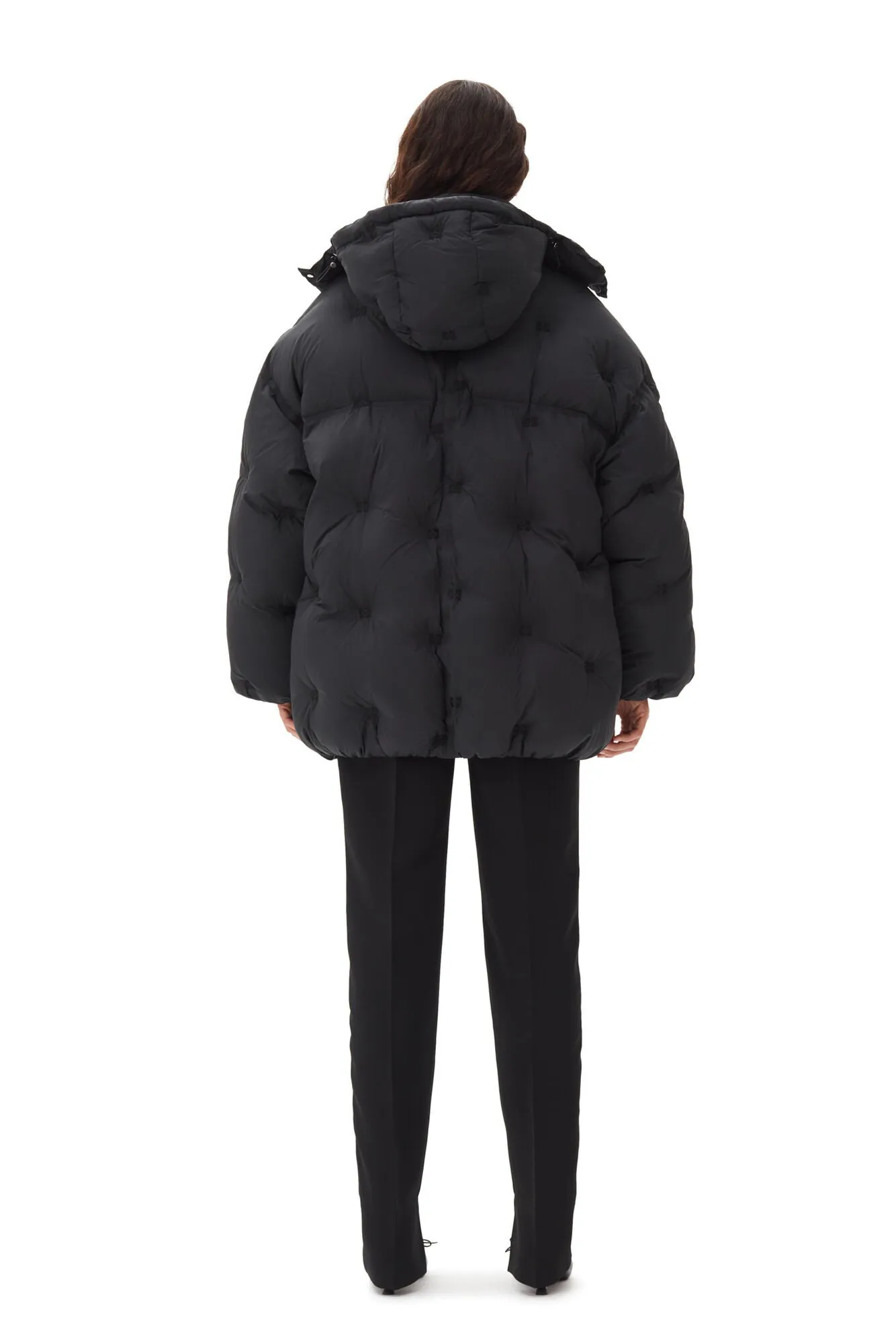 NYLON TECH PUFFER MIDI JACKET