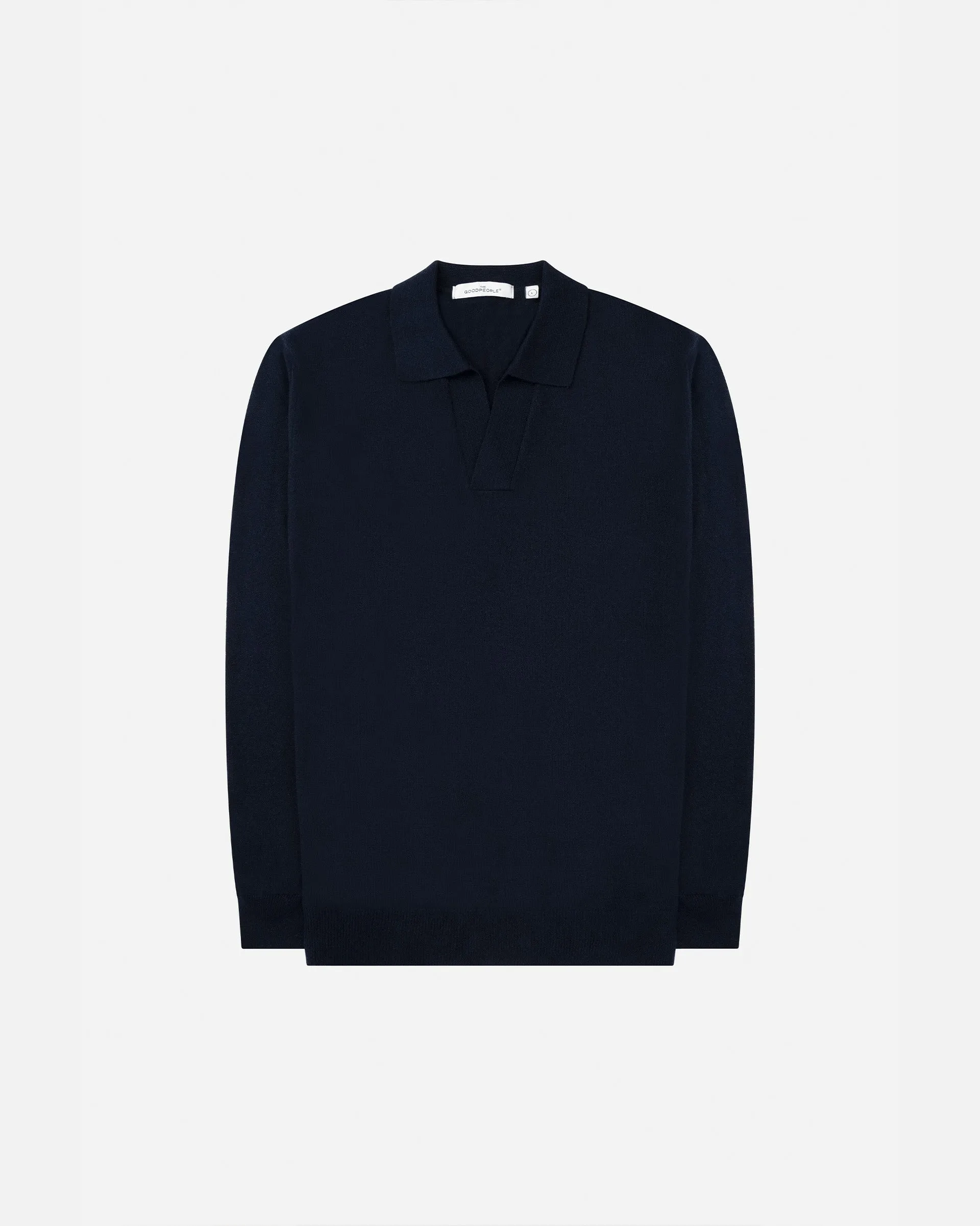 Open-Collar Knitted Polo