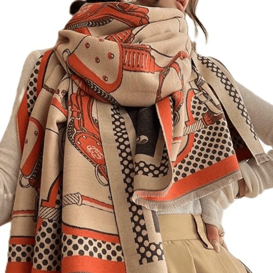 Orange and Tan Reversible Wrap - Harness